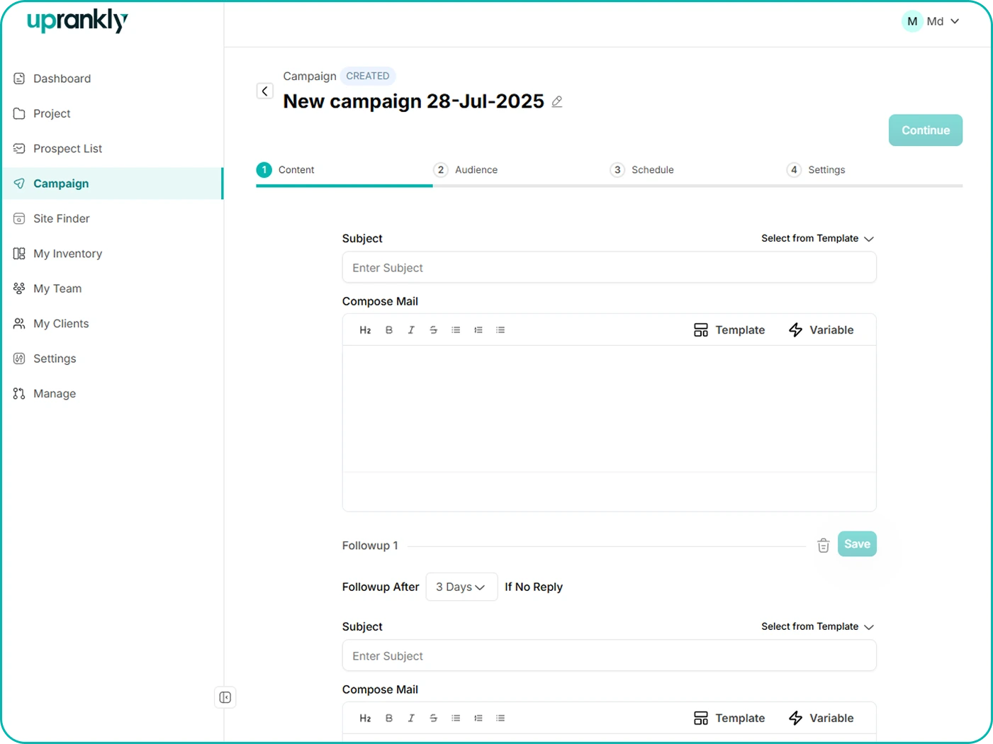 Site database preview