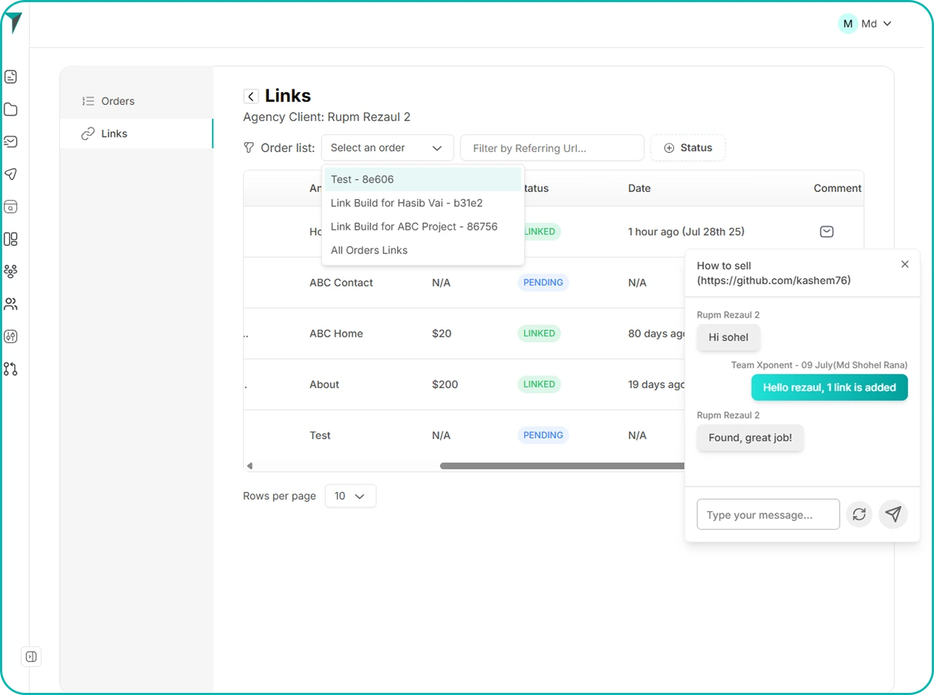 Site database preview
