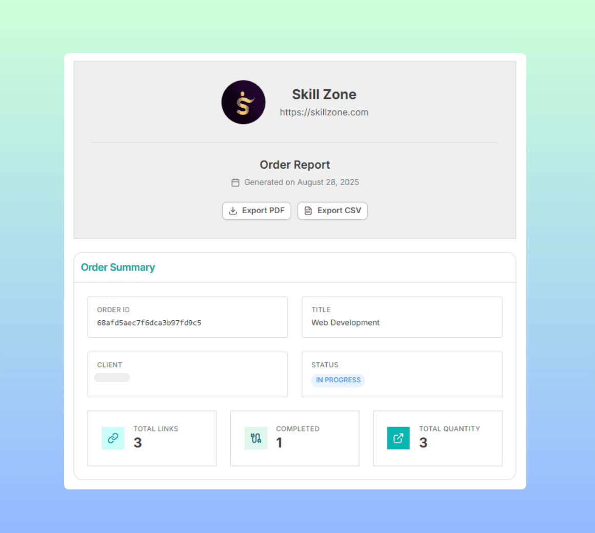 Site database preview